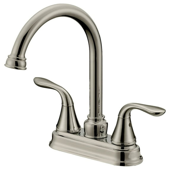 LessCare Long Neck Bar/Bathroom Faucet LB6B, Brushed Nickel Finish (4 In Spread)