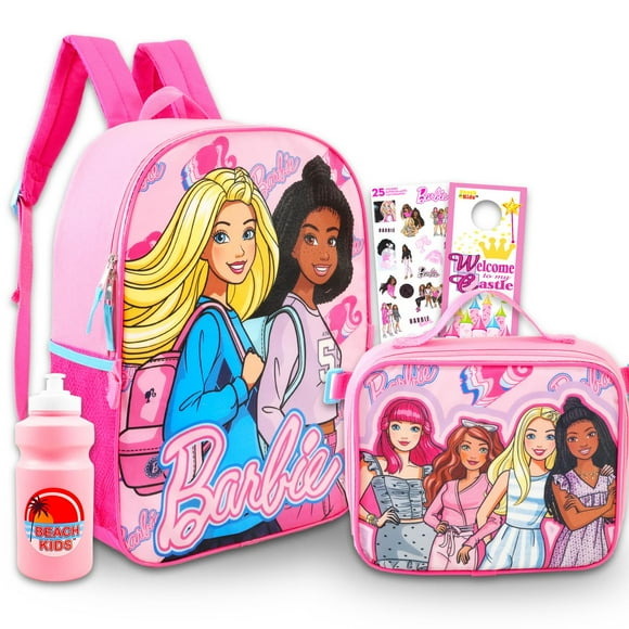 Set de mochilas Barbie 16, mochila escolar, lonchera, botella de agua