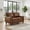 Brown, variant on 59" Brown Faux Leather Loveseat with Hidden Storage and Plush Comfort