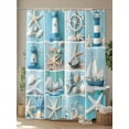 thumbnail image 4 of Fsddascl Coastal Summer Beach Shower Curtain Set - Standard 72" x 72" Bathtub Curtain with 12 Hooks, Lighthouse Starfish Blue Wooden Waterproof Fabric Stall Shower Curtains for Bathroom/Bathtub, 4 of 6