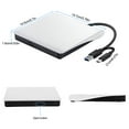 thumbnail image 6 of External DVD Drive, Lychee USB 3.0 Type C CD DVD Burner Player Reader Writer Compatible with PC Laptop Desktop MacBook Mac Windows Linux OS, Mac, White, 6 of 7