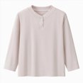 thumbnail image 3 of TOWED22 Boys Long Sleeve Henley Shirts Casual Crewneck Tees with Buttons Soft Shirts for Boys,Khaki,12-18 M, 3 of 9