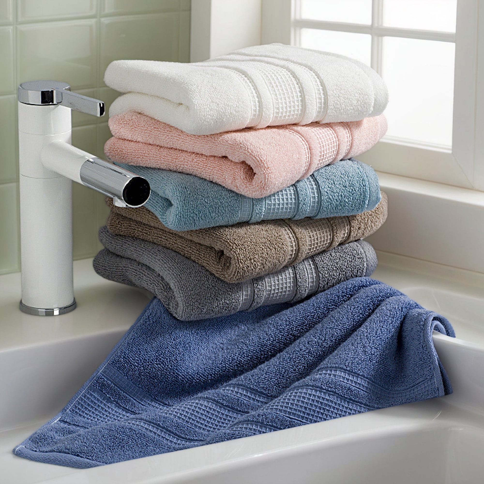 Unique Bargains 3 Pcs Solid Soft Hand Towels Light Blue/Grey 13" x 29"/6" x 15"