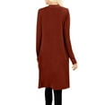 thumbnail image 3 of J. METHOD Women's Open Front Long Sleeve Cardigan Casual Basic Lightweight Soft Sweater with Slouchy Pockets NEWJ1440 Dark Rust XL, 3 of 5
