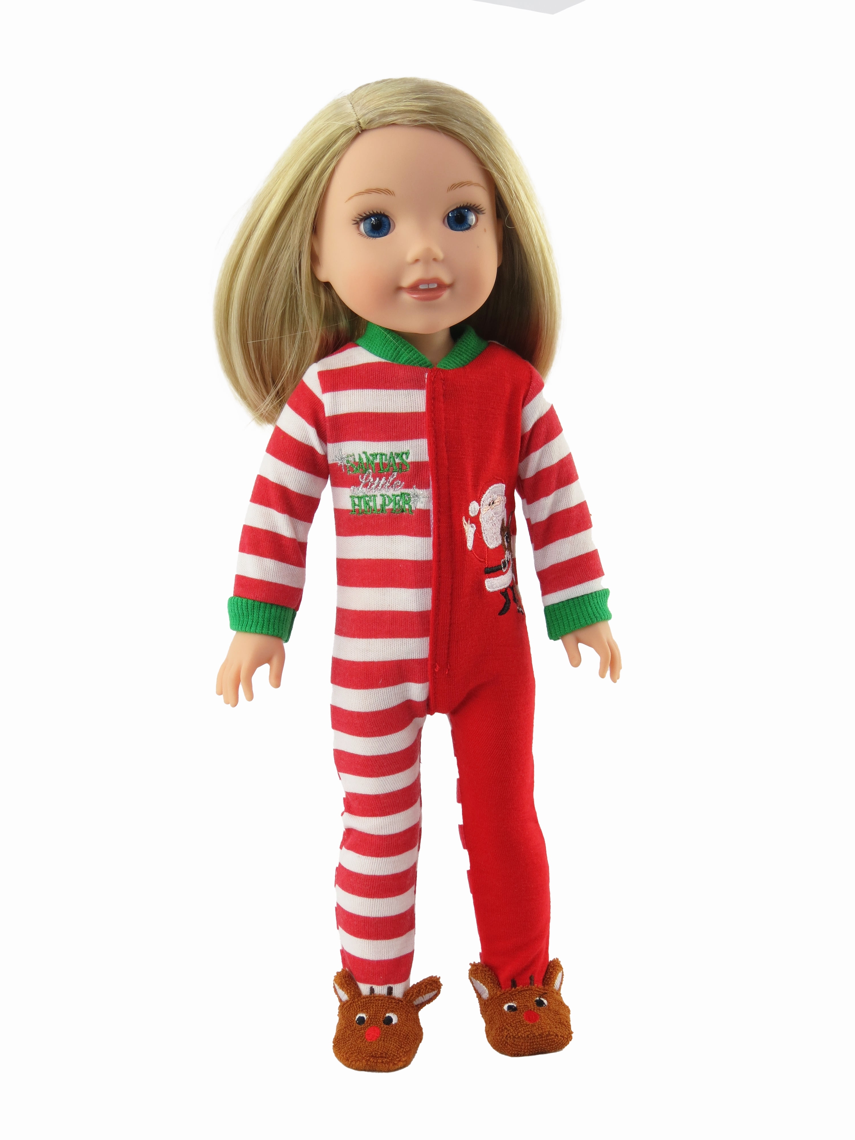 Xmas Clothes Hats for 18'' inch American Girl Our Generation Dolls Pajamas Set 