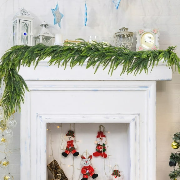 5FT Artificial pine Pine Garland, Realistic Christmas Greenery Garland for Mantle, Staircase, Banister, Fireplace, Wall, Door, Table, Indoor & Outdoor Holiday Winter Decortions Hard