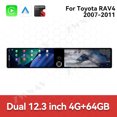 thumbnail image 3 of ZWNAV Dual 12.3 inch for Toyota RAV4 2007-2011 GPS Navigation Android 13 Car Radio CarPlay Multimedia Player Head Stereo Unit HD Screen, 3 of 15