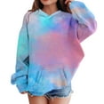 thumbnail image 4 of Mercatoo Kids Girls Tie Dye Hooded Sweatshirt Front Pocket Pullover Long Sleeve Tops Comfy Soft Outwear for Junior Girls, 4 of 7