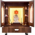 thumbnail image 7 of The Mandir Store Home Temple / Home Mandir / Wooden Mandir with Doors in Walnut Brown Colour, 7 of 7