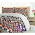 thumbnail image 5 of Ambesonne Ikat Duvet Cover Set, Ceremonial Native Art, 2-Calking, Red Blue Orange, 5 of 7