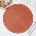 thumbnail image 2 of Fennco Styles Faux Leather Luxe Placemat, 15" Round, Set of 4 - Brown Modern Table Mats Heat Resistant Insulation for Home, Boho Décor, Dining Table, Banquets, Special Events, 2 of 4