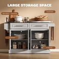 thumbnail image 5 of HOMCOM 57" Kitchen Island with Stainless Steel Top, Mobile Kitchen Island Cart with 2 Drawers & Cabinets, Kitchen Island Table on Wheels, Gray, 5 of 10