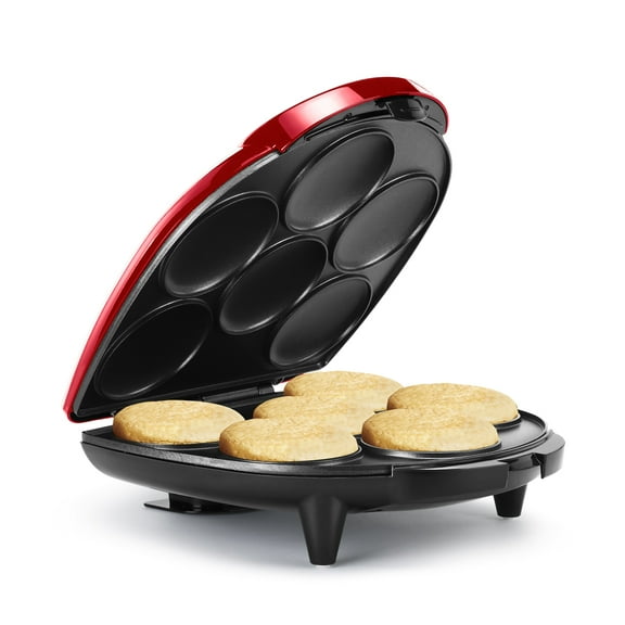Holstein Housewares 6-Pcs Arepa Maker 1000W, Metallic Red
