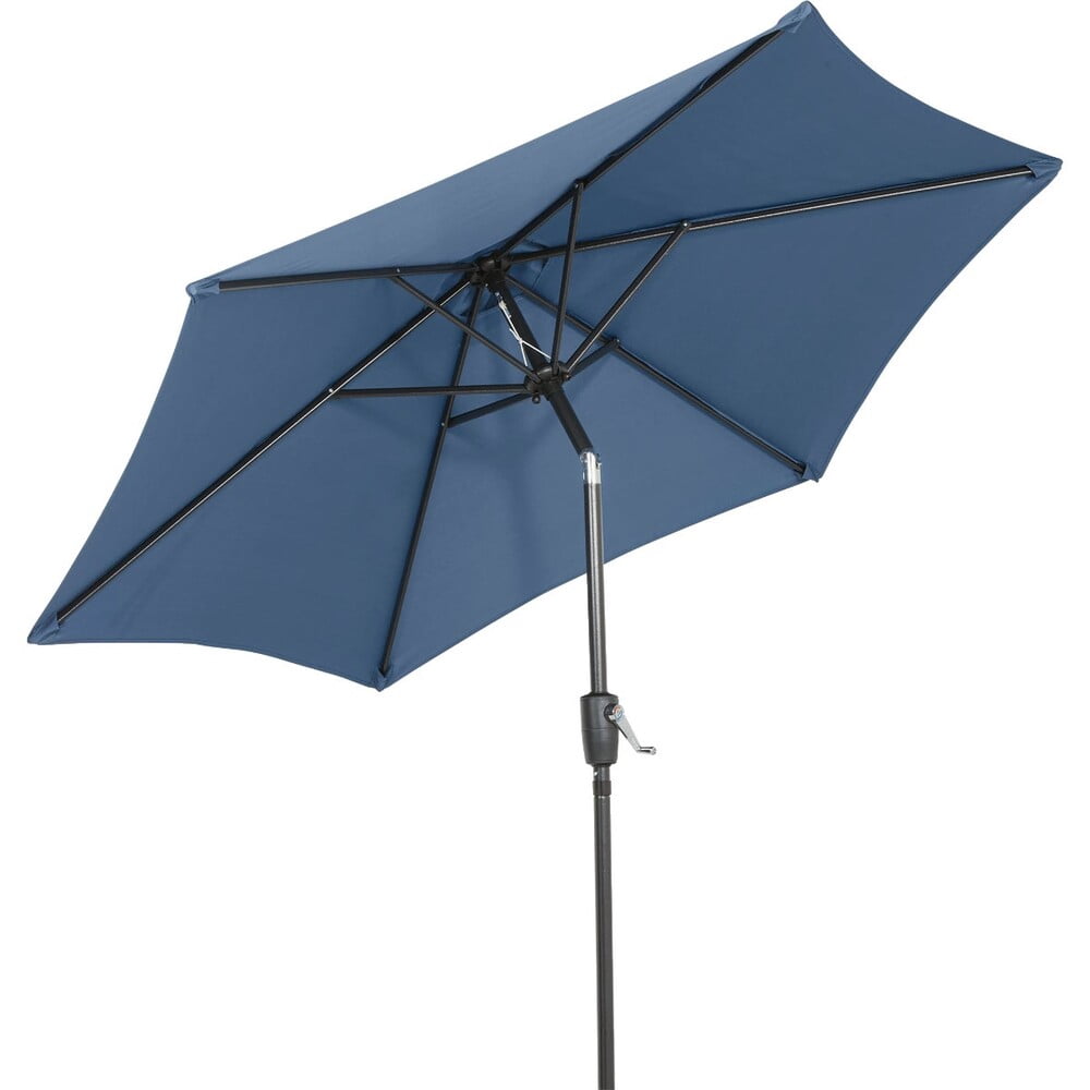 Outdoor Expressions 7.5 Ft. Aluminum Tilt/Crank Heather Blue Patio Umbrella — Residential Use, Standard Application