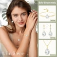 thumbnail image 4 of Linawe Crystal Pendant Necklace for Women Trendy, Wedding Bride Bridesmaid Jewelry Set, 14K Gold Plated Chain Moissanite Imitation Diamond Necklace, 4 of 6
