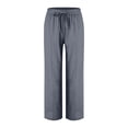 thumbnail image 4 of Women's Straight Leg Pants Trousers Slacks, Linen Blend Lace-Up Front Tie Waist, Solid Color Relaxed Fit Casual Daily Work Office Lounge Wear | Aestivo,Gray L, 4 of 8
