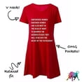 thumbnail image 4 of Get Bullish Empowered Women Empower Women (and Stab) V Neck Pocket Dress In Red With White Lettering (Large), 4 of 5