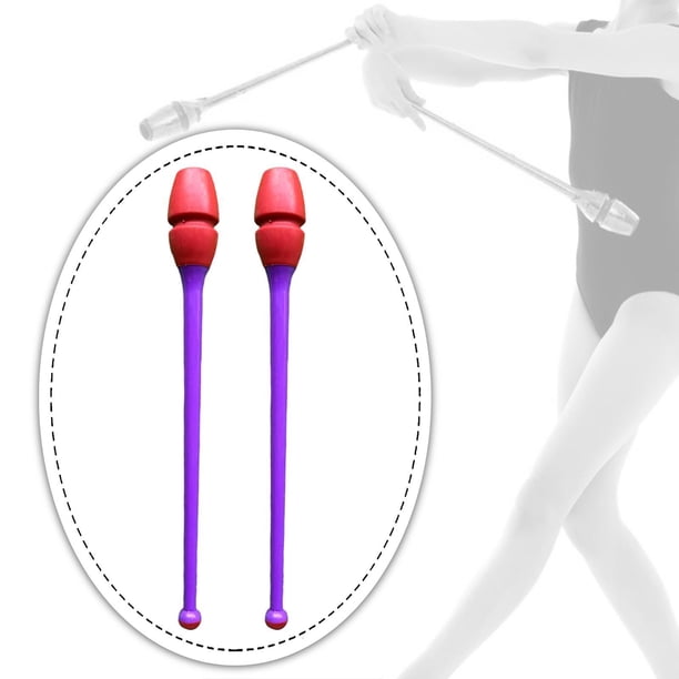 2 palos de gimnasia de goma para niños y adultos, 35 cm de largo Estilo B