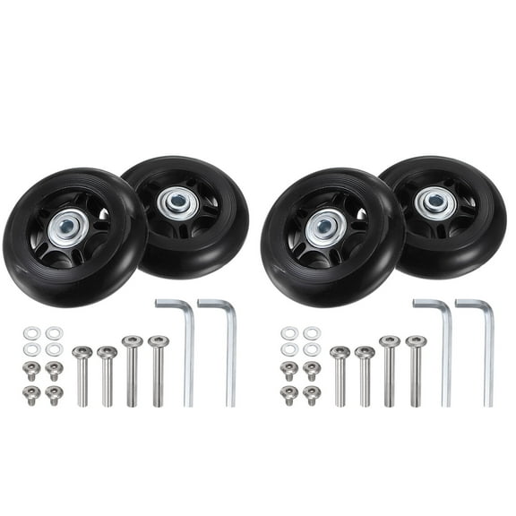 Uxcell Replacement Luggage Wheels 75x24mm Suitcase Wheel Repair Kits 4 PU Bearing Wheels for Trolley Bag, Inline Skate
