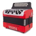 thumbnail image 4 of Hohner Compadre Diatonic Accordion - EAD - Red with Gig Bag - Silver Grille, 4 of 9