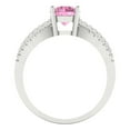 thumbnail image 4 of Clara Pucci 14K White Gold Solid Gold Pink Solitaire with Accents Anniversary Ring for Women - 1.27 cttw Round Cut, 4 of 8