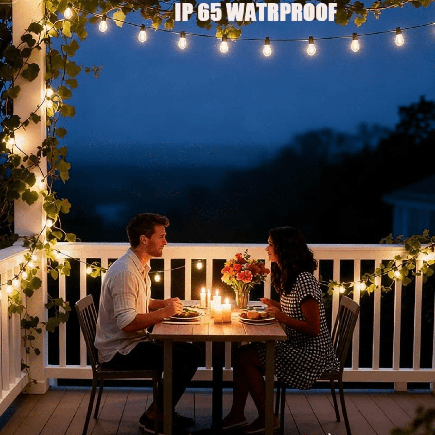 36 FT Outdoor String Lights with 15 Shatterproof Patio Vintage Edison Bulbs,2700K Dimmable, IP65 Waterproof for Outside, Patio Chrismas New Year Decor