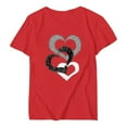 thumbnail image 4 of Cameland Hauts pour Femmes Manches Courtes Été Mode Décontractée Impression de la Saint-Valentin Col Rond T-Shirt Ample Pull, 4 of 4