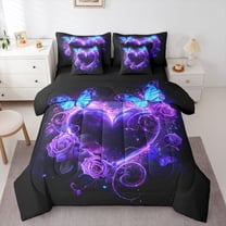 Castle Fairy Romantic Love Heart Twin Bedding Sets,Chic Floral Rose Bedding Comforter Set