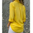 thumbnail image 2 of Women Long Sleeve Solid Button Down Lapel Shirt, 2 of 3