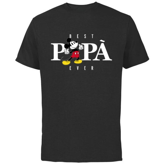 Disney Mickey Mouse Best Papà Ever La Festa del Papà - Short Sleeve Cotton T-Shirt for Adults - Customized-Black