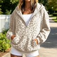 thumbnail image 2 of Leopard Print Hoodie for Women Oversized Y2k Leopard Print Long Sleeve Pullover Loose Fit Streetwear Tops with Pocket, 2 of 5