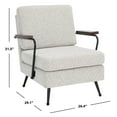 thumbnail image 3 of SAFAVIEH Lohan Modern Style Arm Chairs, Light Grey/Black Legs (26.4 in. W x 29.1 in. D x 31.5 in. H), 3 of 12