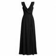 thumbnail image 4 of Uscallm Women Plus Size V Neck Sleeveless Ruffle Maxi Dress Boho Elegant Beach Vacation Maxi Dresses Long, Black M, 4 of 9