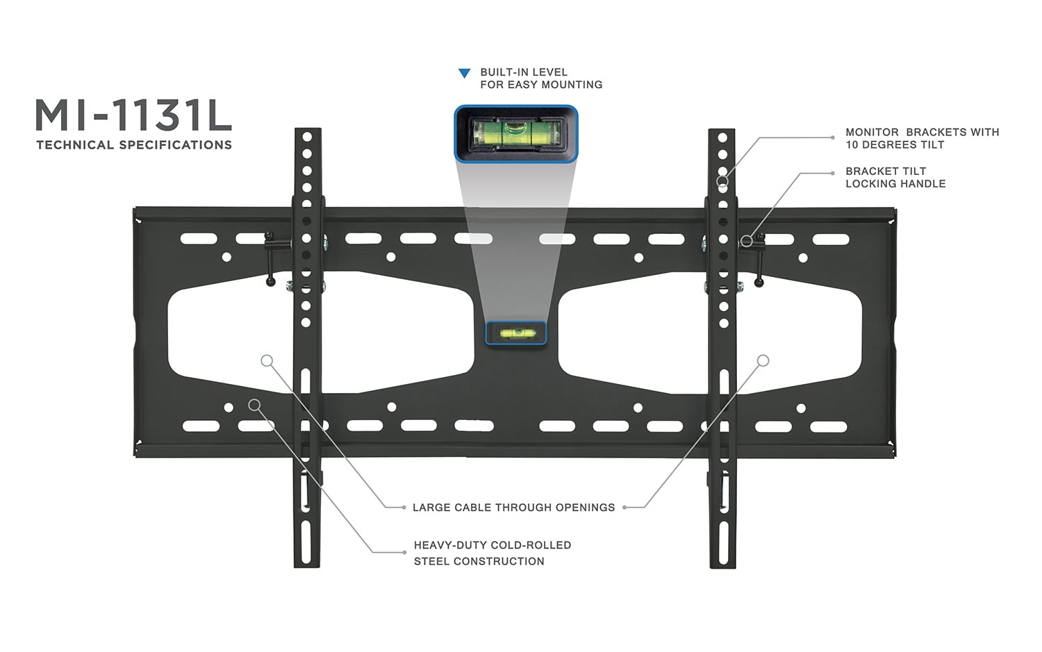 Mount-It! Slim Tilting TV Wall Mount Bracket | Fits 32-55 Inch TVs | VESA 600x400 Max