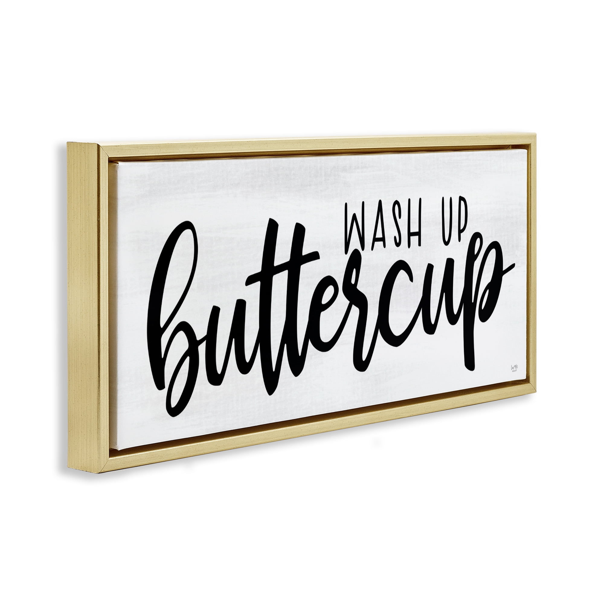 Stupell Industries Wash Up Buttercup Gold Framed Floater Canvas Wall Art, design by Lux + Me Designs