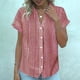 thumbnail image 2 of Camisa de Manga Corta con Cuello en V para las Mujeres, Blusa de Verano Elegante Y de Moda en Poliéster Suave Ligero, 2 of 6