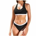 thumbnail image 4 of Ashirexll Bikini Sets for Women Two Piece Swimsuit Solid Color Block Fashion Casual Swimwear, 4 of 4