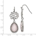 thumbnail image 4 of Stainless Steel Dangle Polished Rose Quartz Shepherd Hook Earrings - Dangle Earring for Women, 4 of 4