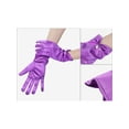 thumbnail image 3 of INSPIRE CHIC Women's Glove Satin Bead Decor Full Finger Wrist Length Short Gloves for Elegant Wedding Purple, 3 of 6