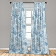 thumbnail image 2 of Garden Scene Window Curtains, Modern Boho Design Line Art Rose Flowers Vintage Print on Grunge Back, Lightweight Decor 2-Panel Set with Rod Pocket, Pair of - 28"x63", Sea Blue Soft Blue, by Ambesonne, 2 of 3