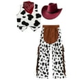thumbnail image 3 of TiaoBug Unisex Kids Cowboys Cowgirls Role Play Fancy Outfits Carnival Party Performance Dress Up Burgundy 14, 3 of 5