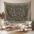 thumbnail image 2 of Sage Green Floral Boho Tapestry for Bedroom Wall Hanging Tapestry, Ethnic Tribe Abstract Art Flower Ceiling Backdrop Tapestries Poster Blanket Wall Decor for Teens Room Living Room Dorm 55" x 73", 2 of 8