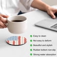 thumbnail image 3 of Independence Day Coasters Set of 4, Absorbent Coasters for Drinks, American Flag Red Blue White Flowers Coaster for Desk Coffee Table Protection, Home Decor House Warming Gifts 4", 3 of 8