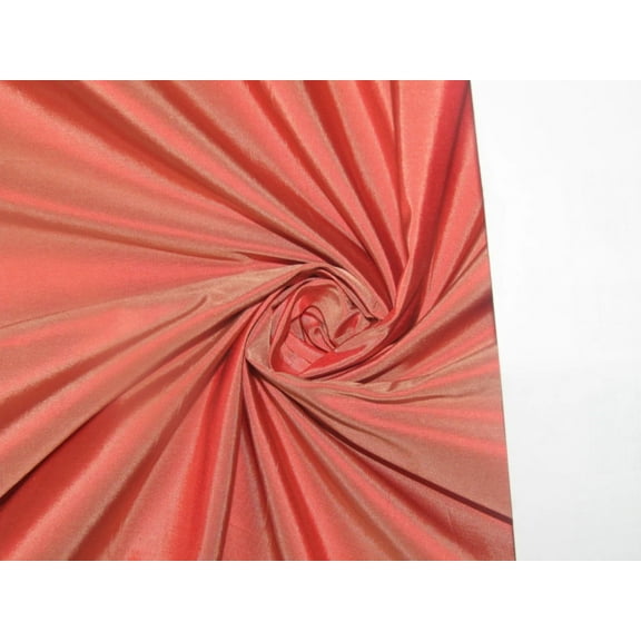 100% PURE SILK TAFFETA FABRIC DUSTY SALMON color 54" wide TAF32[5]