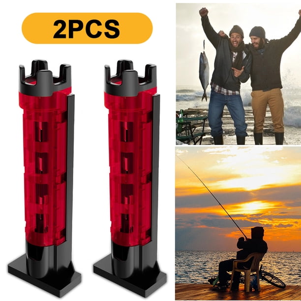 Caja para Señuelos Soporte para Caña Caja Pesca Multifuncional Tubo para Caña Pescar Almacenamiento Accesorios (rojo)
