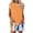 Orange_A02, variant on gbyLJF Two Piece Sets for Women Color Block Short Sleeve Shorts Set with Pockets Summer Matching Sets