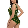 thumbnail image 4 of Easygdp Hohey Bee Women's One Shoulder Ruffle Monokini Bathing Suits with Removable Chest Pad, Quick Drying - Medium, 4 of 8