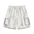 thumbnail image 3 of Zylanna Men's Cargo Shorts with Multi-Pocket, Breathable Relaxed Fit Casual Elastic Waist Outdoor Hiking Shorts for Men White, 3 of 5