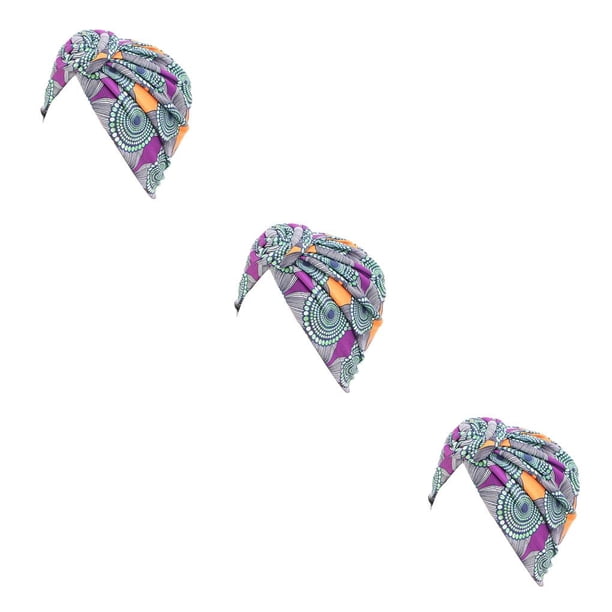 Qarigey Estilos bohemios Head Wraps para mujeres Headwrap en forma de V Knot Caps Bonnet Sleep Beanie Fashion Swirly Headcover verde verde 3Conjunto