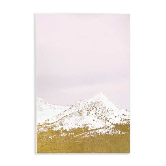 Stupell Industries Snowy Mountain on Pink Landscape & Nature Painting Unframed Art Print Wall Art, 10 x 15